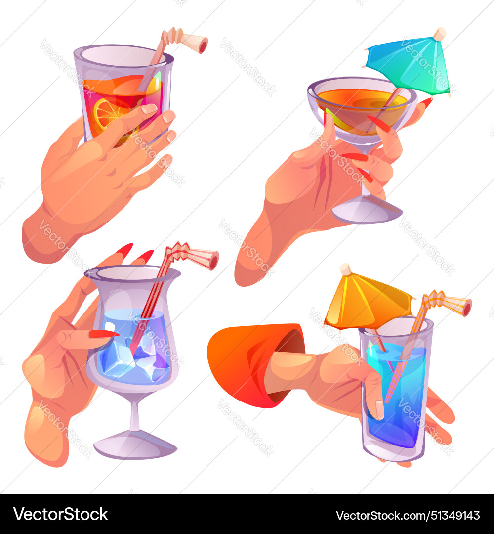 Hands Holding Cocktail Getränk vektorbild