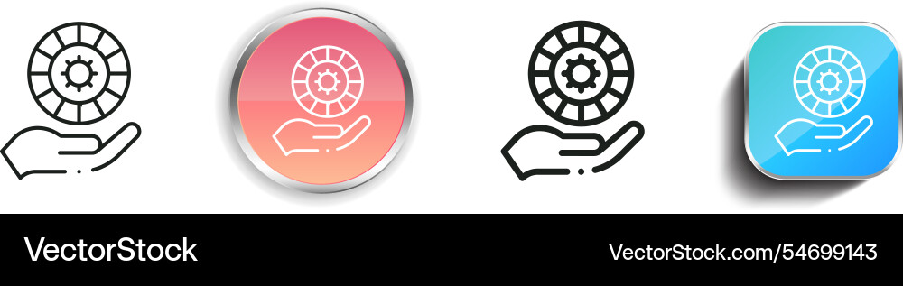 Horoscope icon thin linear regular and button Vector Image