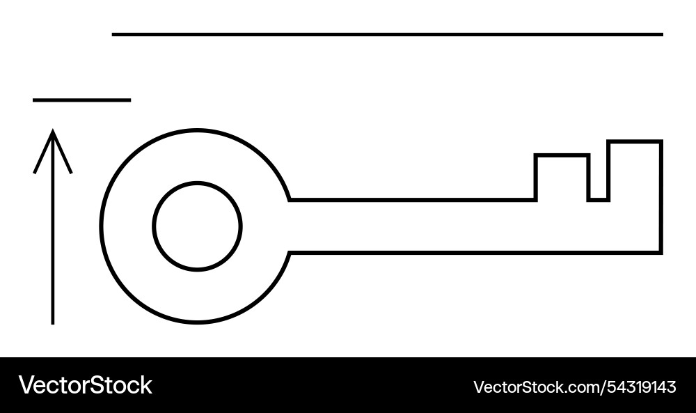 Minimalist key design with arrow and horizontal Minimalist key design with arrow and horizontal Vector Image