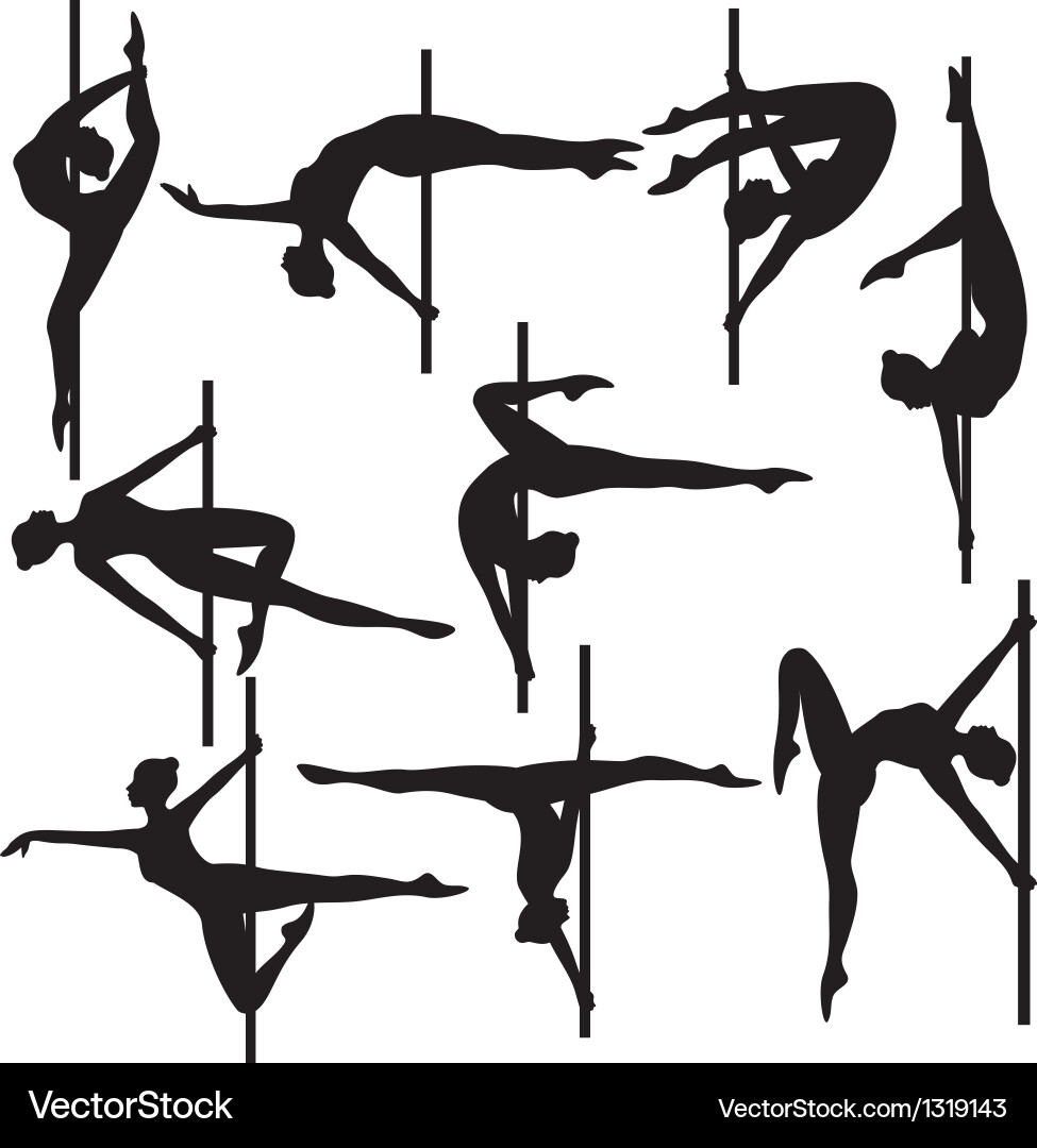 Pole Dance Silhouette Vector Image