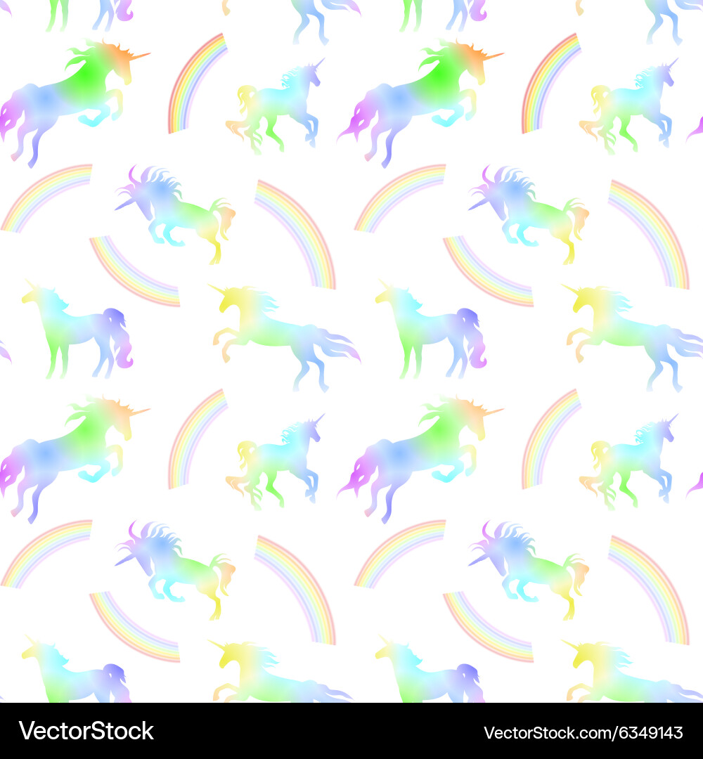 Rainbow Unicorn Seamless Pattern vector image