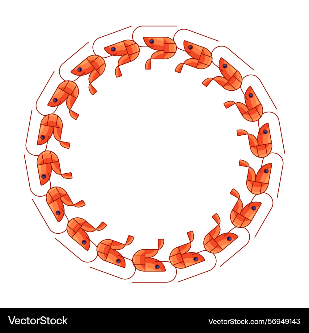 Shrimp color frame with copy space vector image