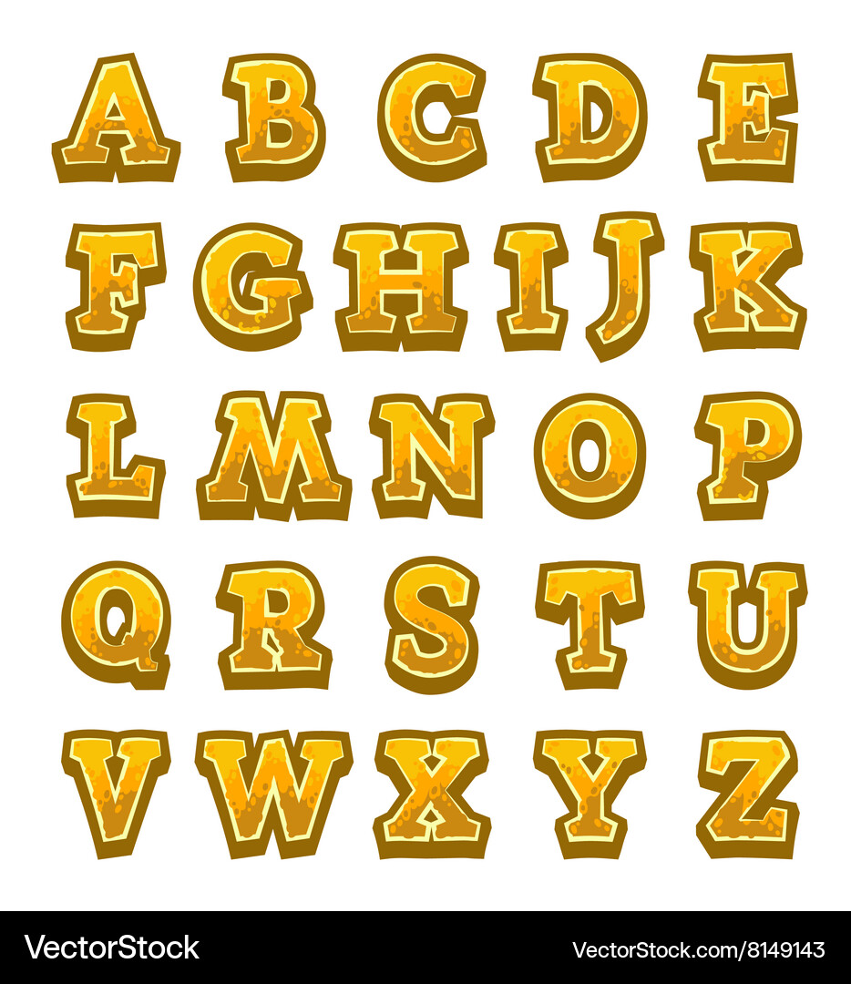 Stone game alphabet for user interfaces Vector Image