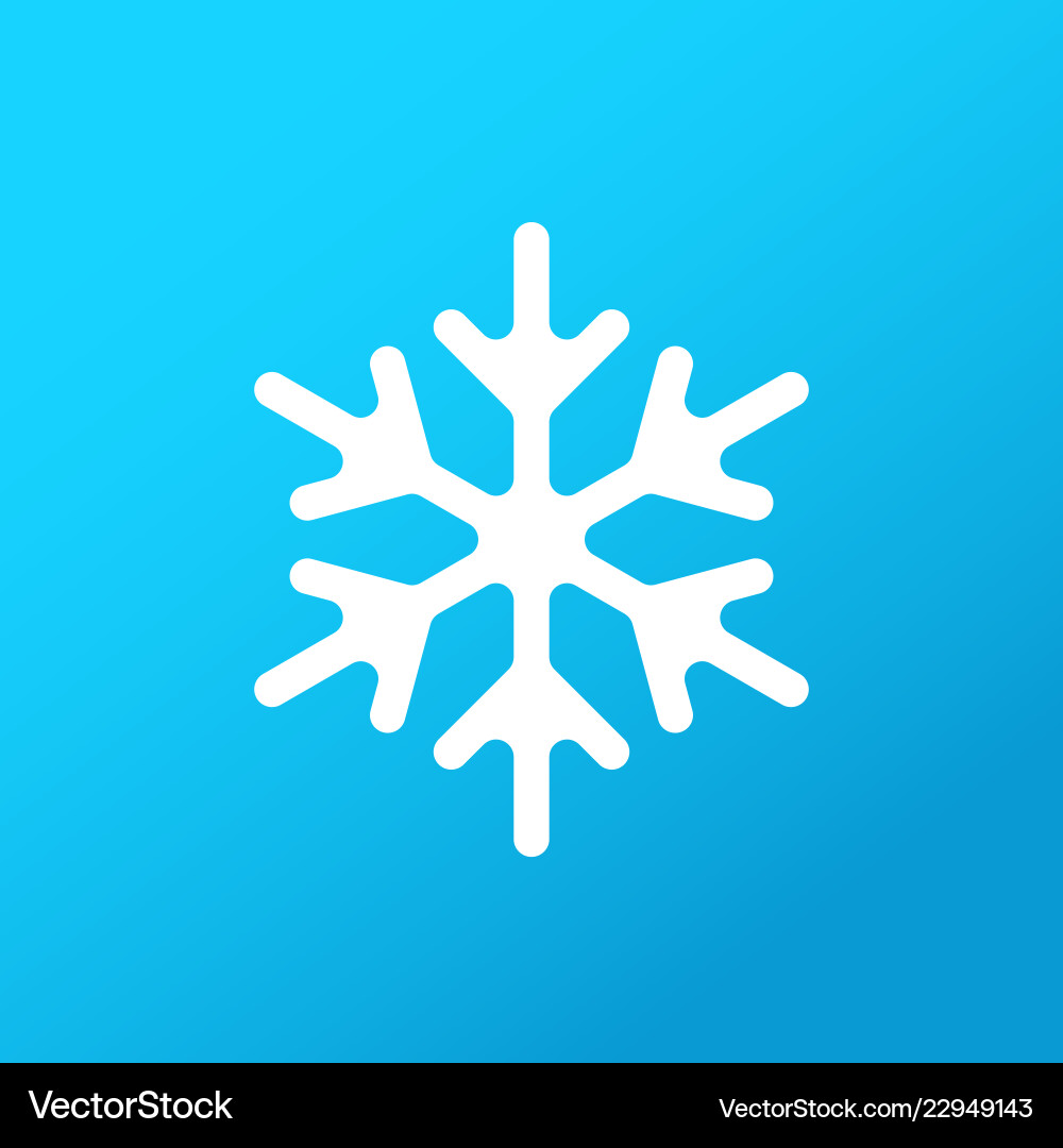 White snowflake on gradient background icon White snowflake on gradient background icon vector image