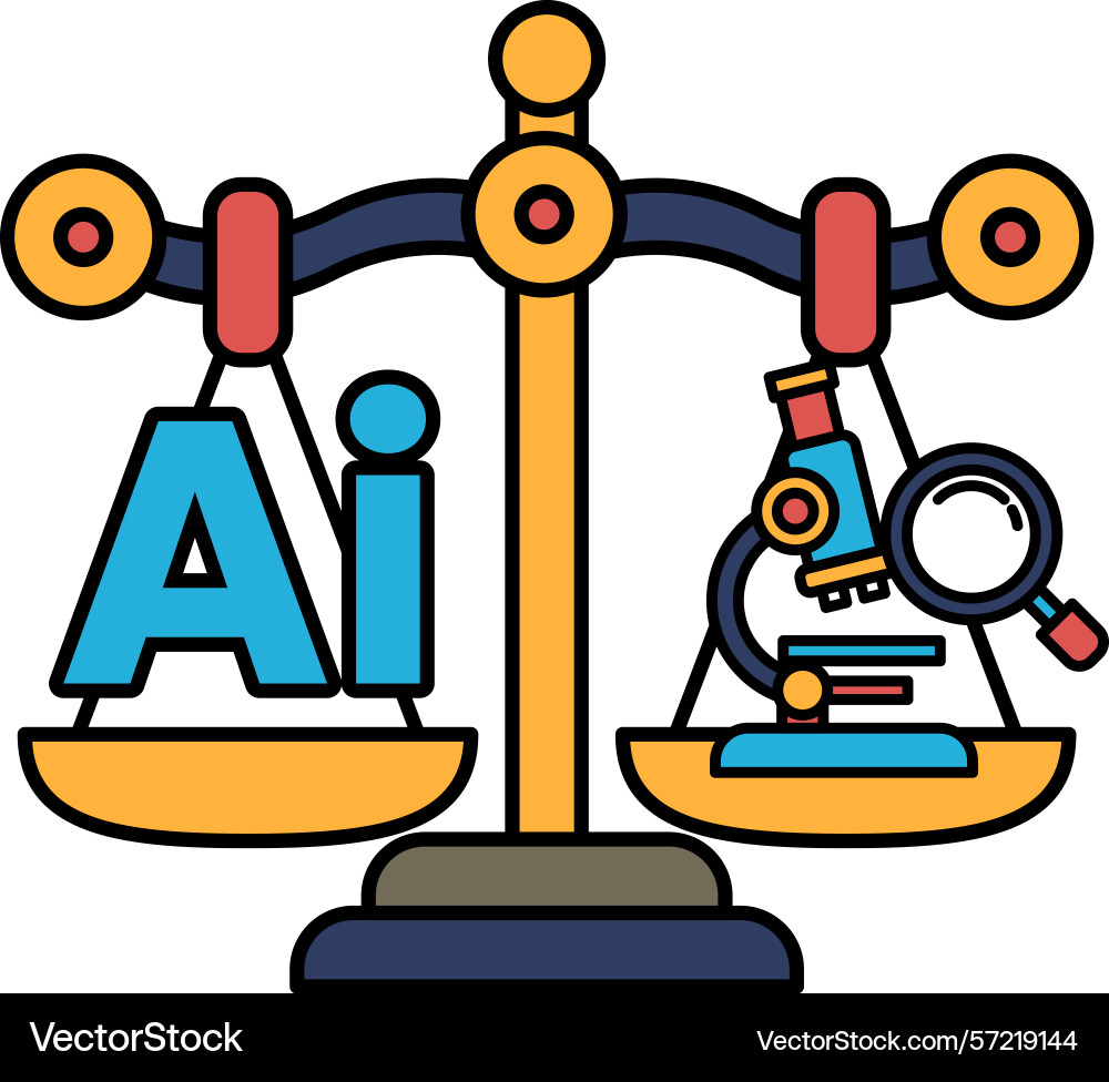 A scale with the letters ai on one side A scale with the letters ai on one side vector image