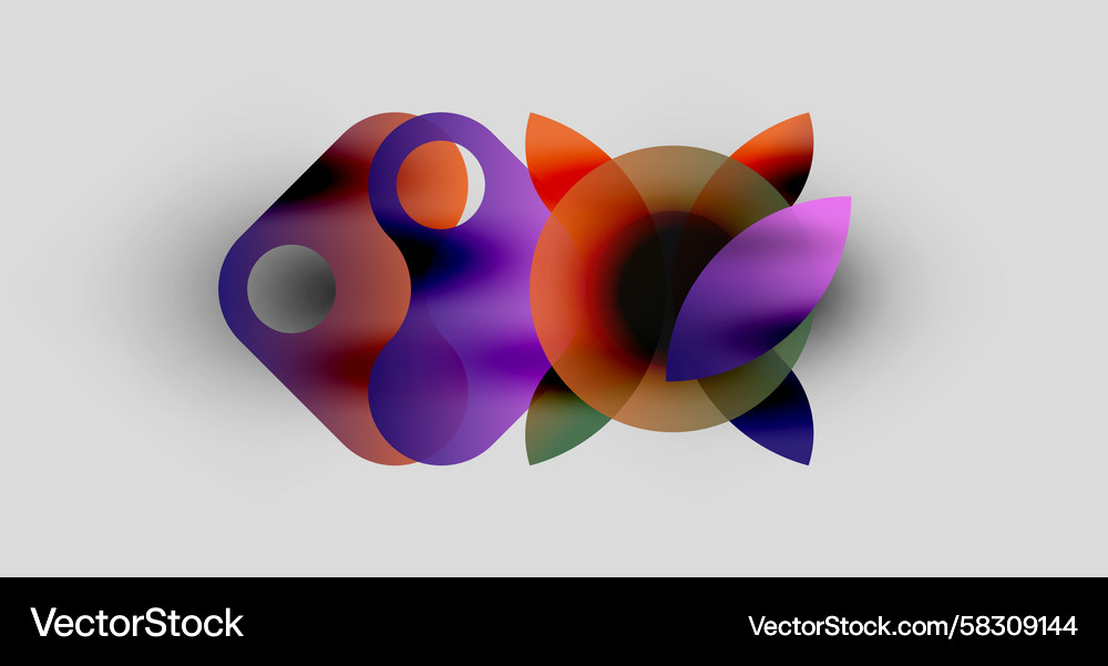 Abstract colorful shapes overlap creating soft Vector Image