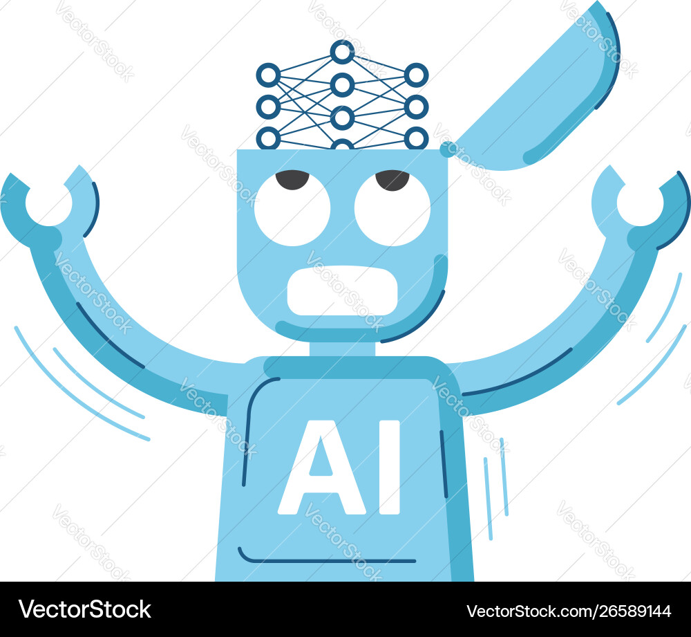 AI Robot Neural Network vector image