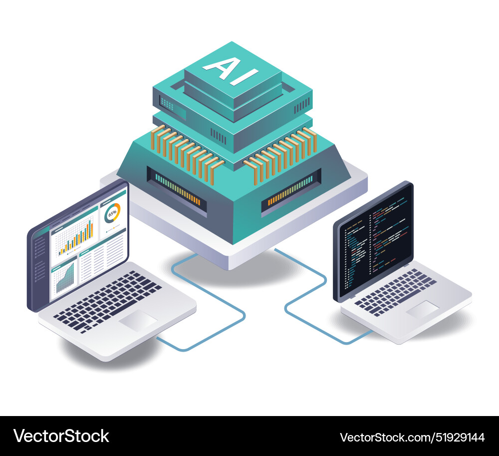 Artificial intelligence data analysis system Artificial intelligence data analysis system vector image