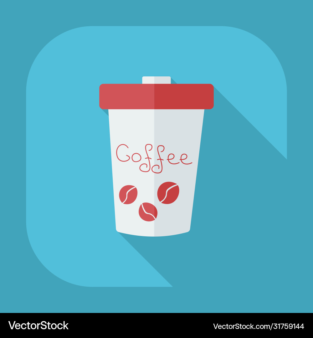 Flaches modernes Design mit Schattenikone Kaffee Flaches modernes Design mit Schattenikone Kaffee vektorbild