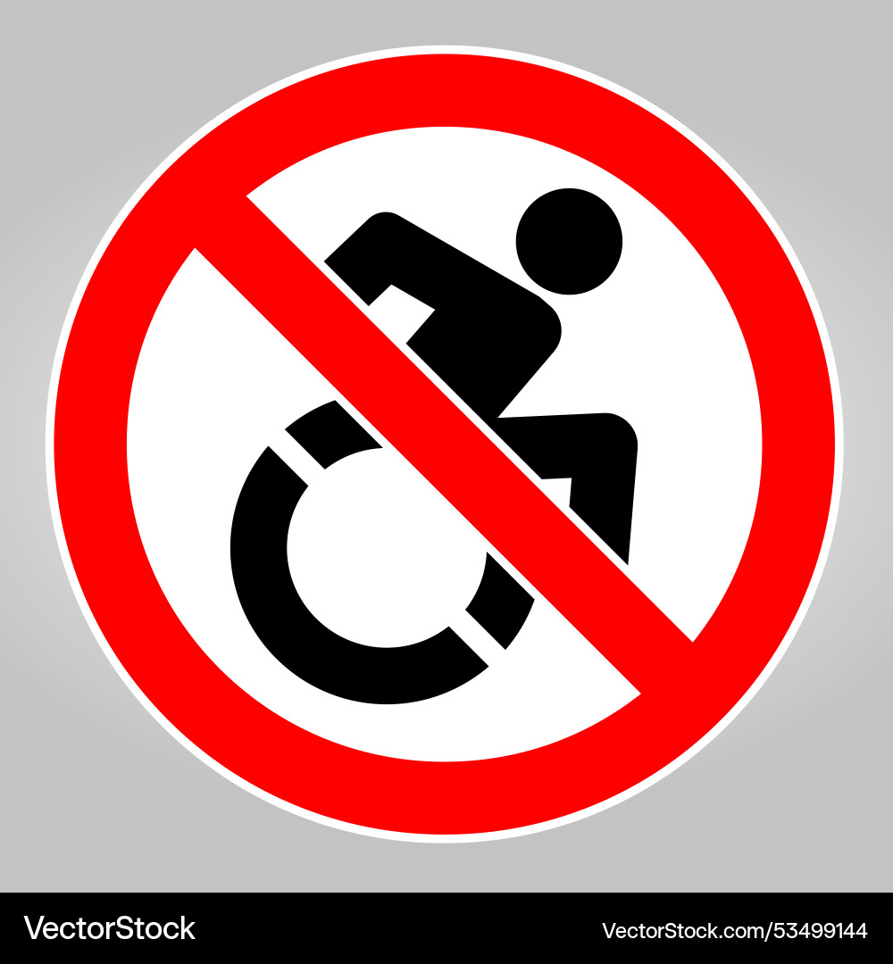 No accessibility symbol with red circle and slash Vector Image