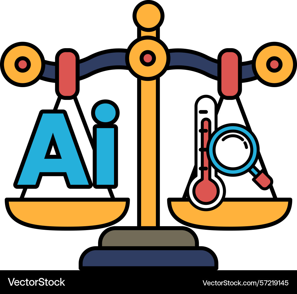 A scale with the letters ai on one side A scale with the letters ai on one side Vector Image