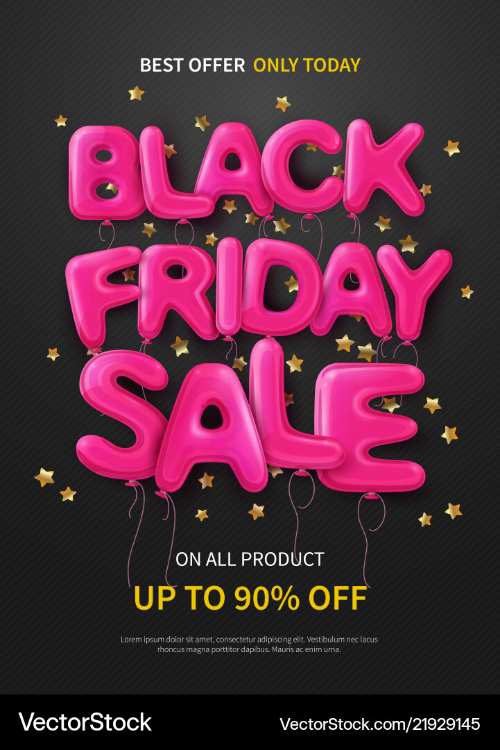 Black friday flat poster vector image