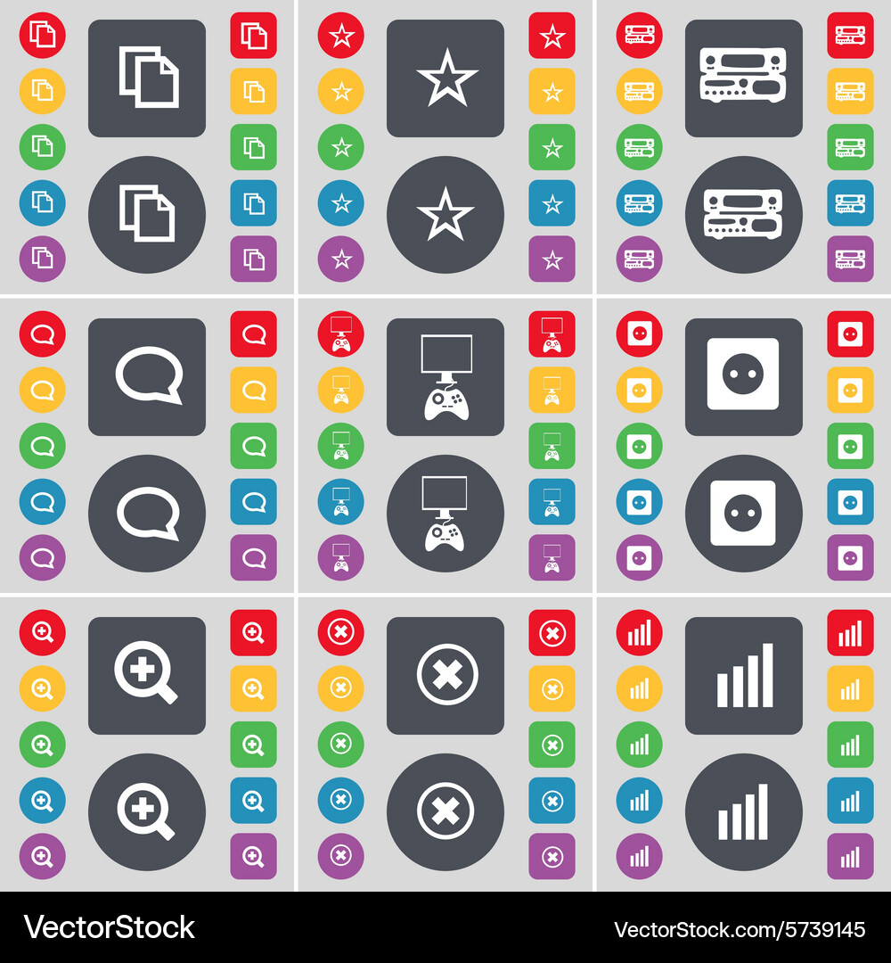 Copy star record-player chat bubble game console Vector Image