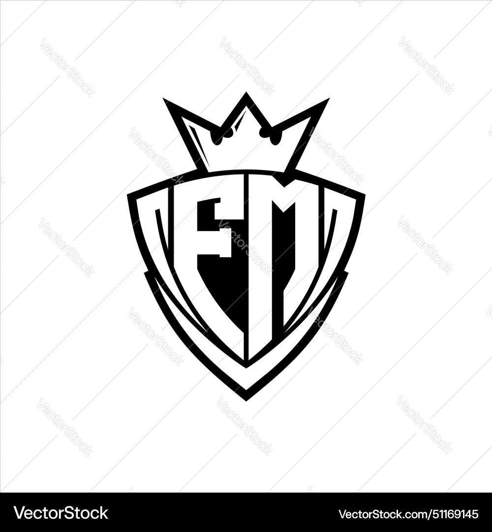 Fm letter logo with sharp triangle shield shape – Royalty-Free Vector ...