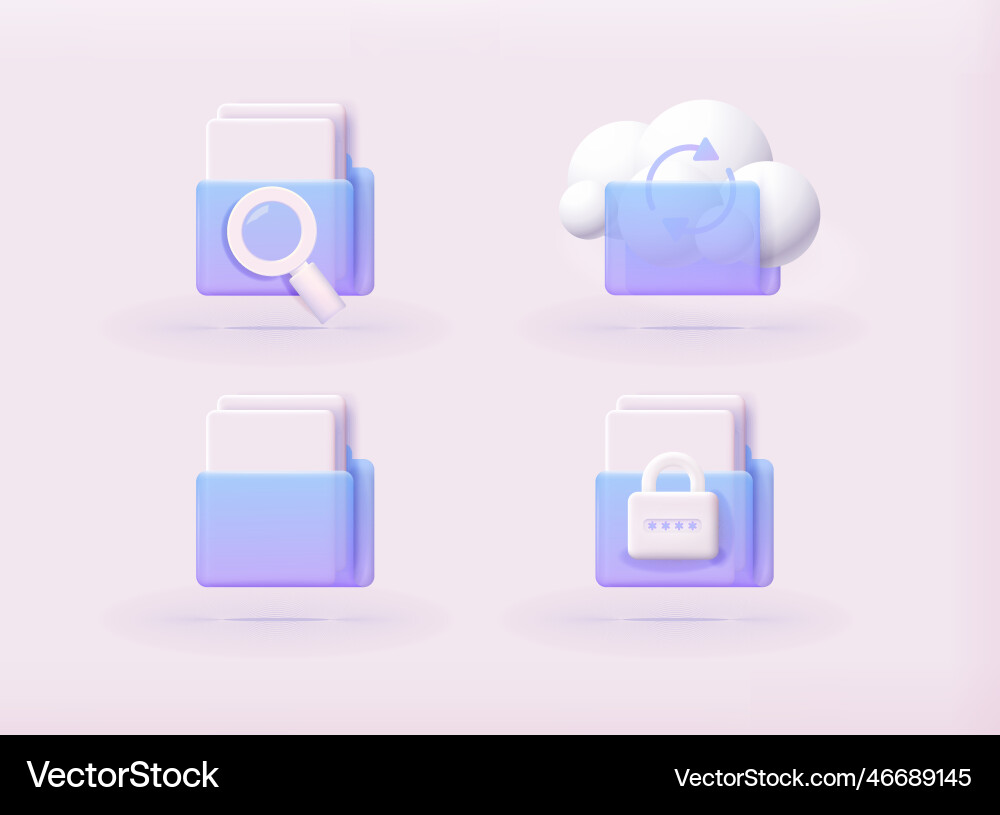 Folders icon wit different types of elements Folders icon wit different types of elements vector image