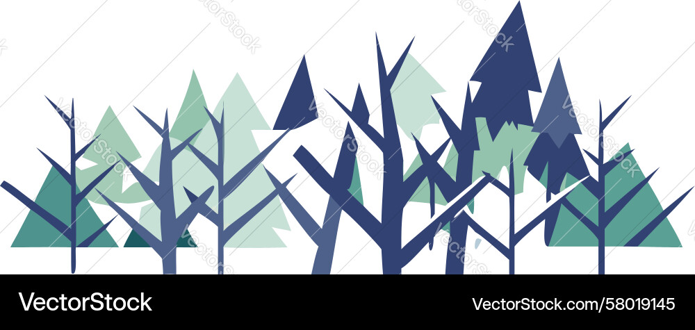 Geometric Forest - Sharp Angles Vector Image