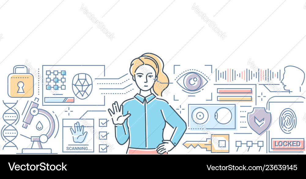 Identification system - modern line design style Identification system - modern line design style vector image