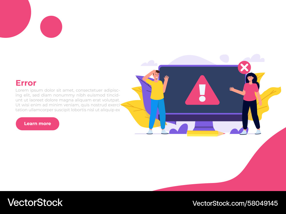 Operating System Error Warning Concept vector image