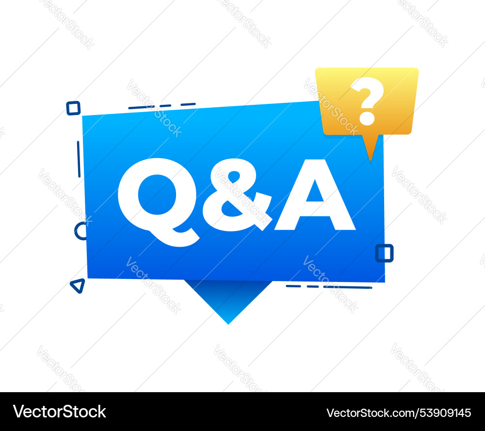 Q and a speech bubble asking questions getting Q and a speech bubble asking questions getting vector image