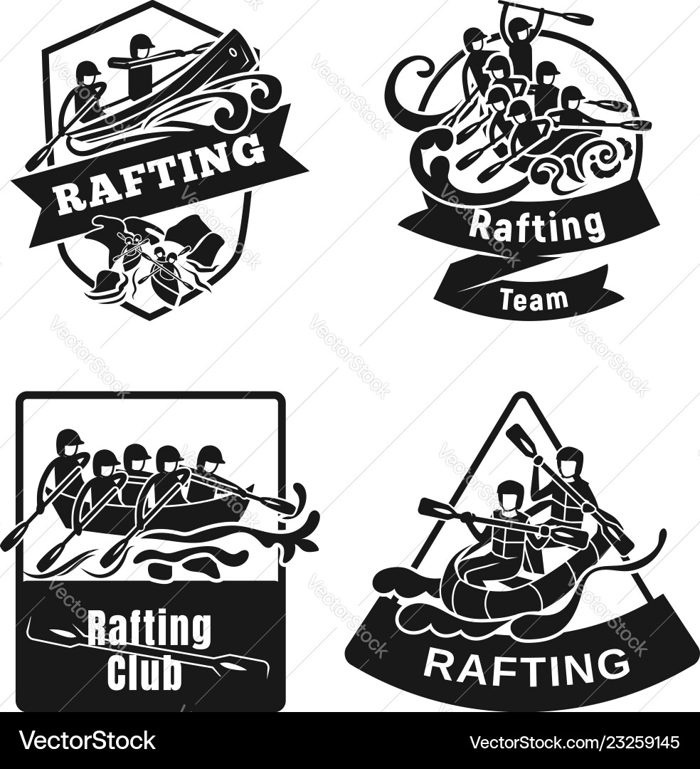 Rafting kayak icon set simple style Rafting kayak icon set simple style vector image