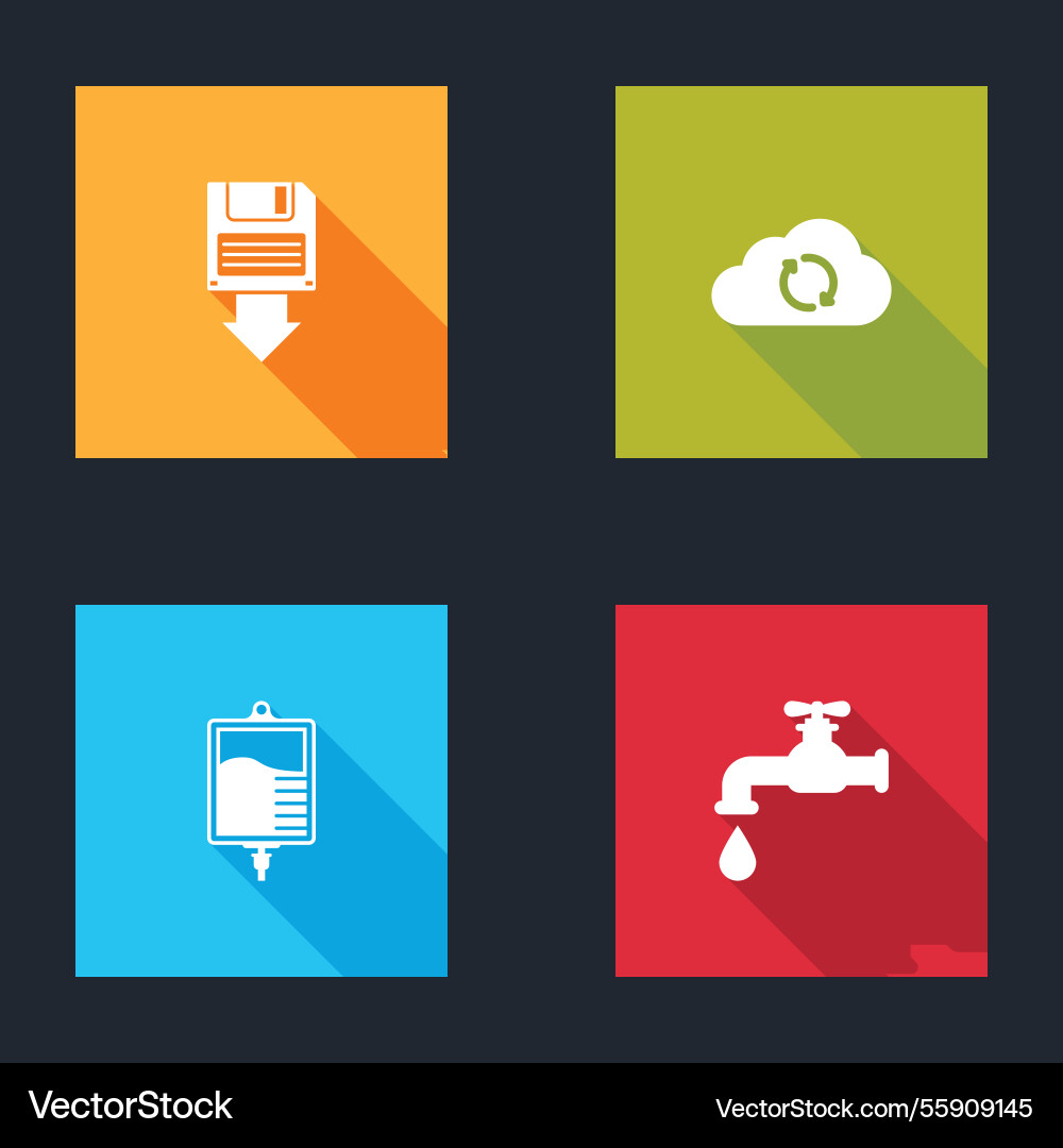 Set floppy disk backup cloud sync refresh iv bag Set floppy disk backup cloud sync refresh iv bag vector image