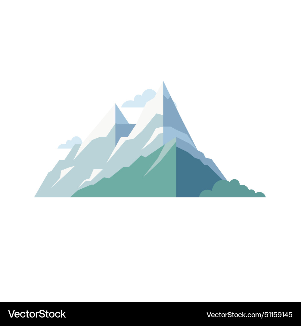 Simple mountain image in flat design style vector image