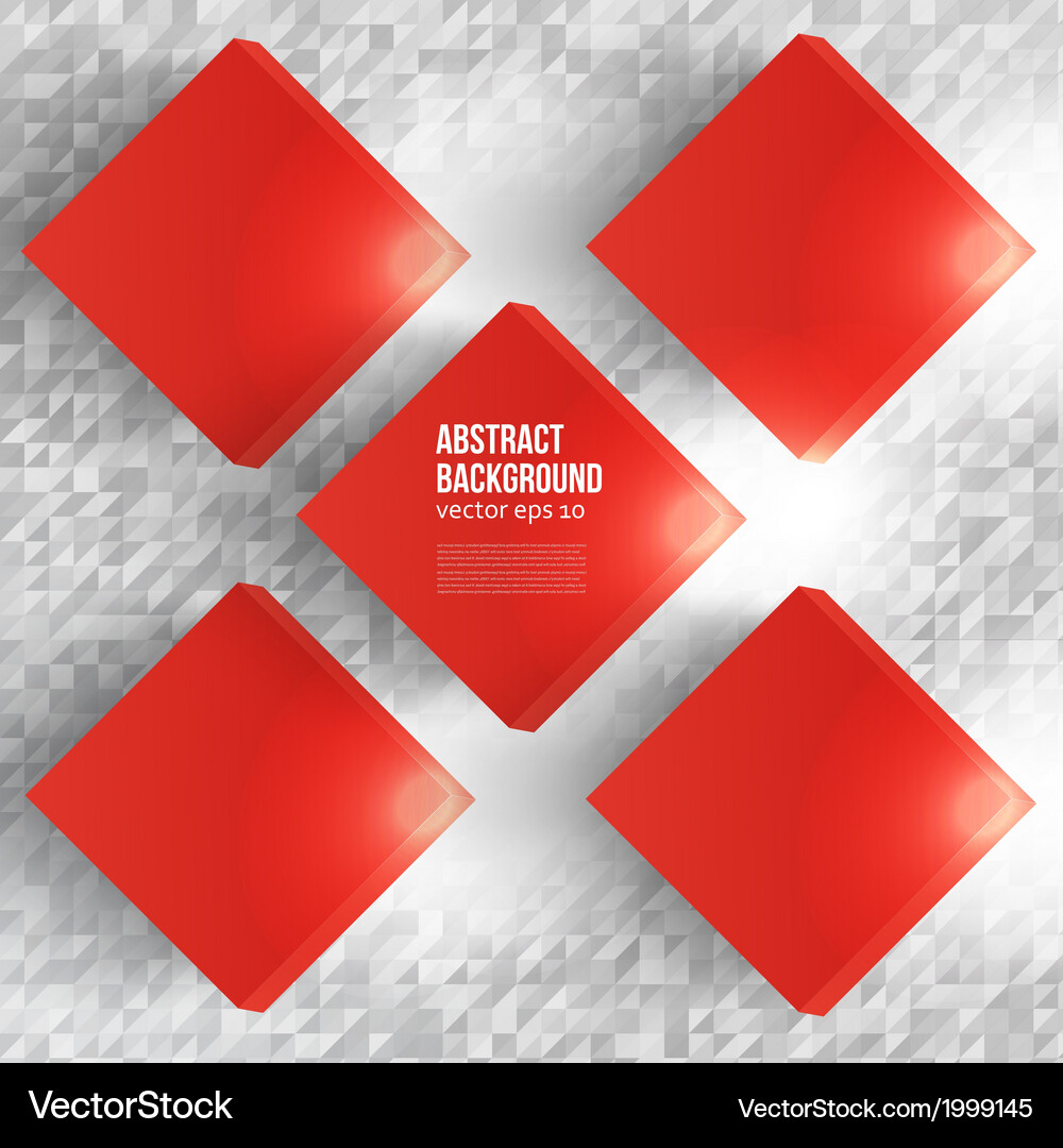 Square abstract background card red Vector Image