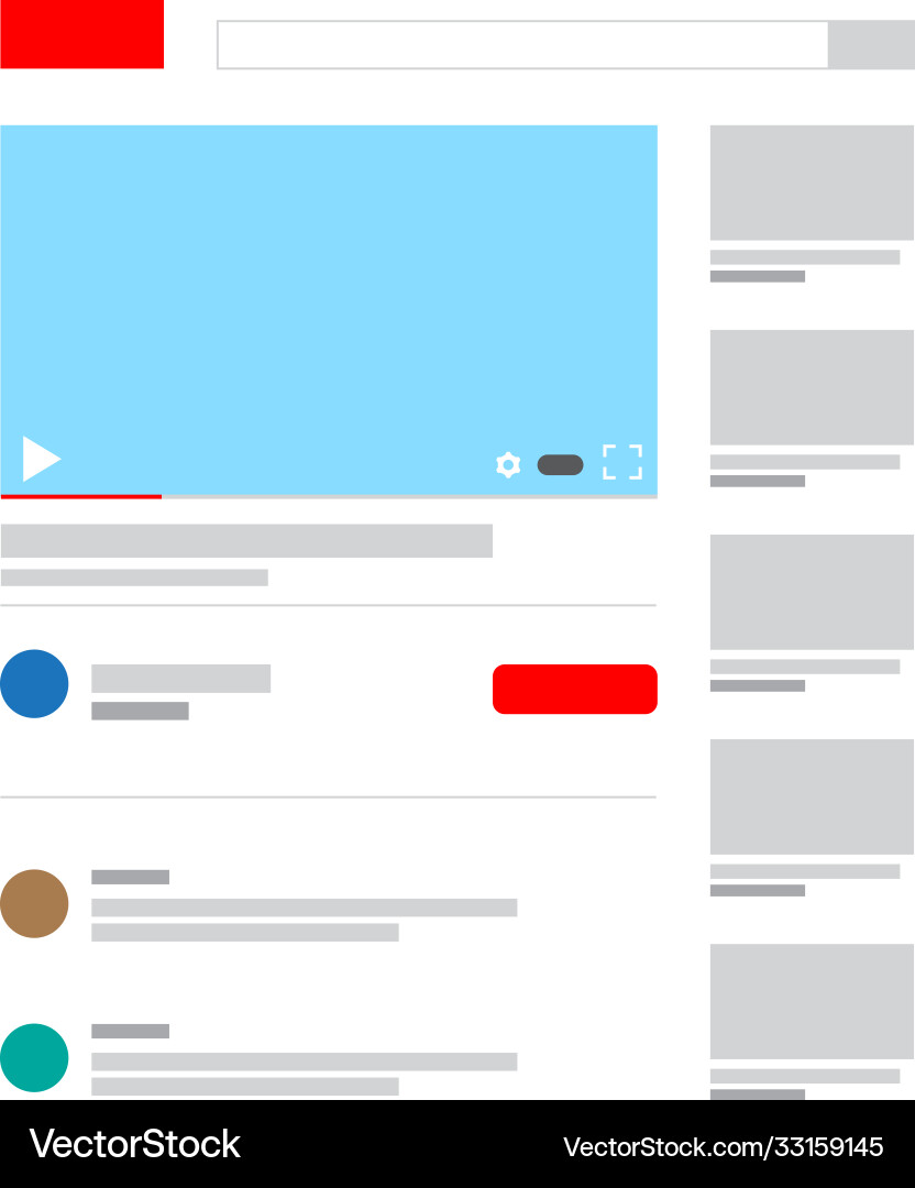 Video server interface for web browser Video server interface for web browser vector image