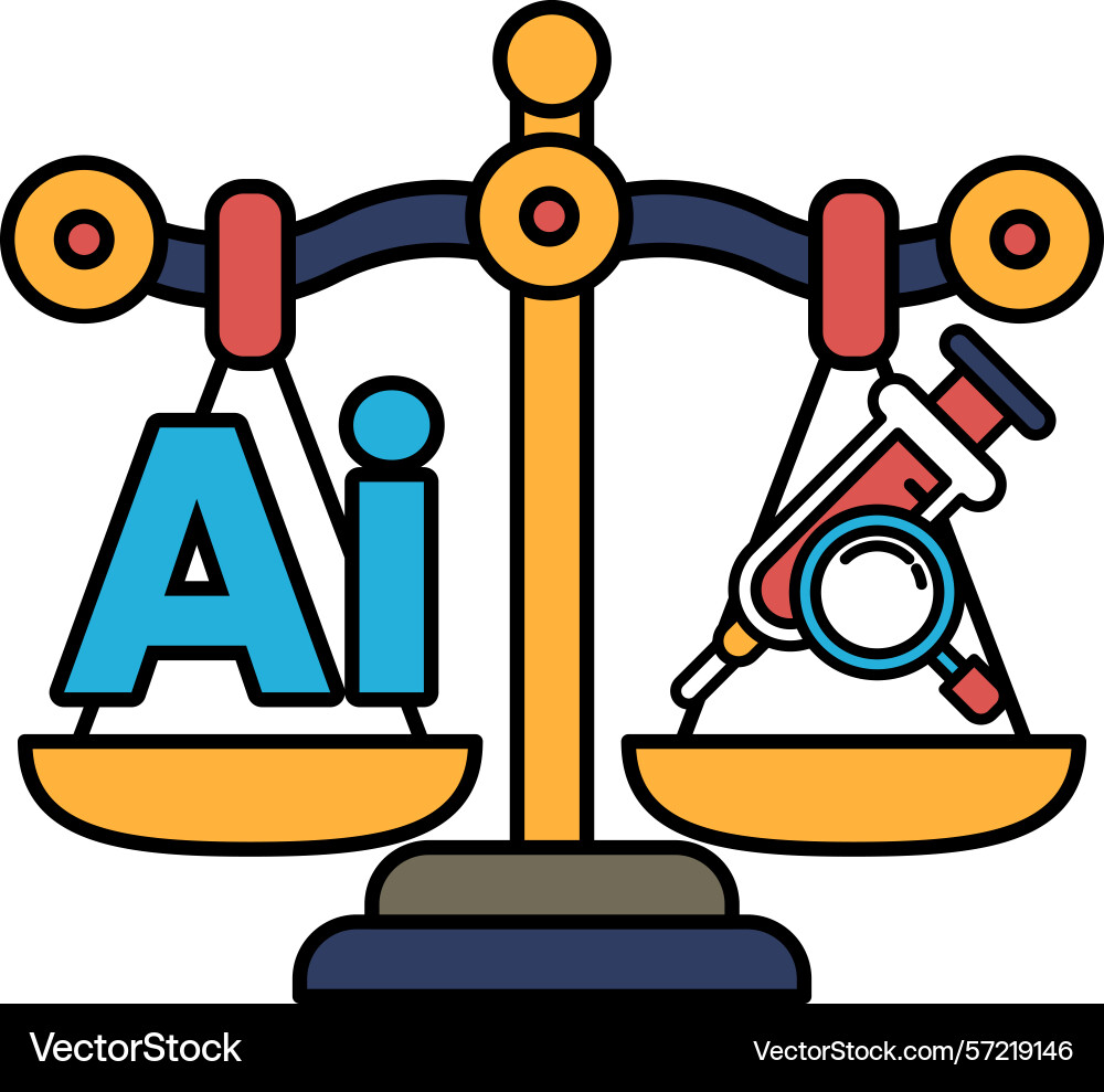 A scale with the letters ai on one side A scale with the letters ai on one side vector image