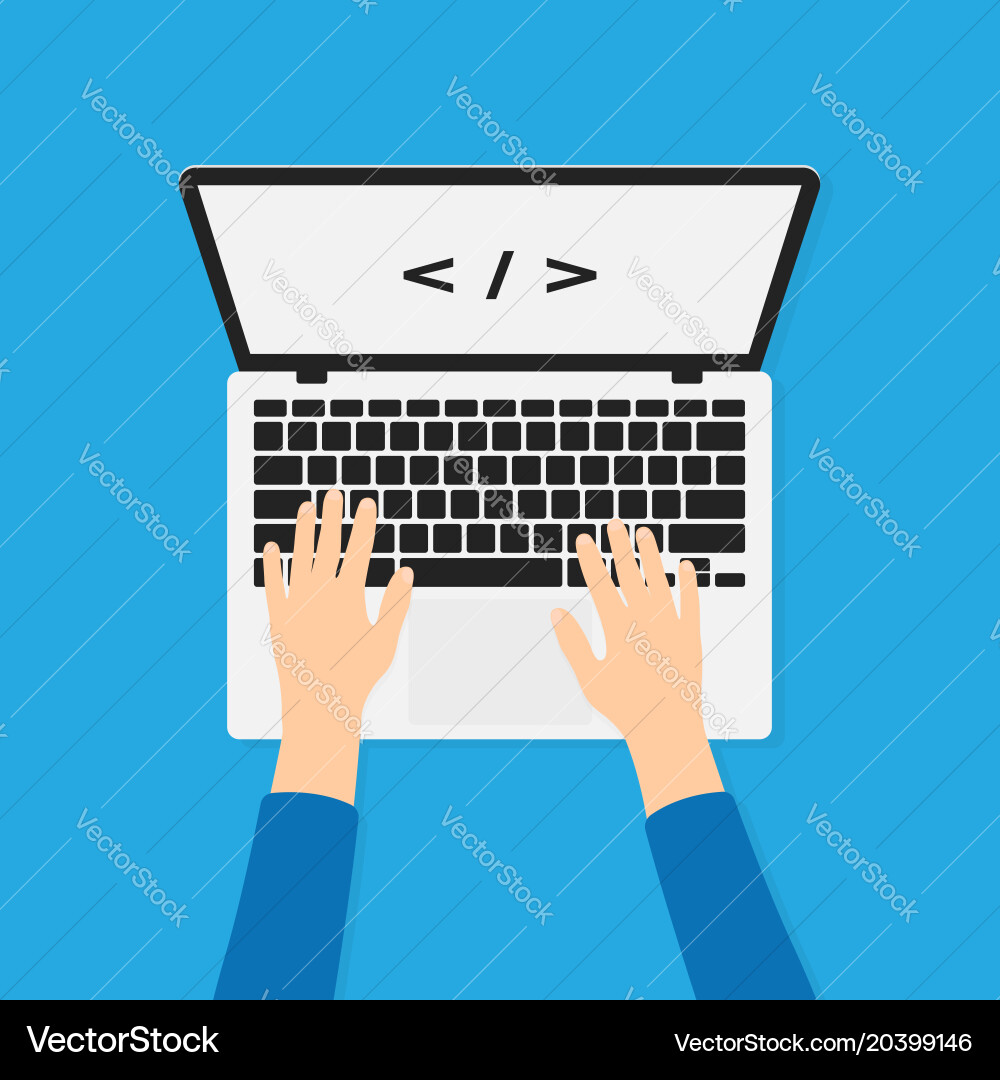 Developer Working on Laptop Royalty Free Vector Image