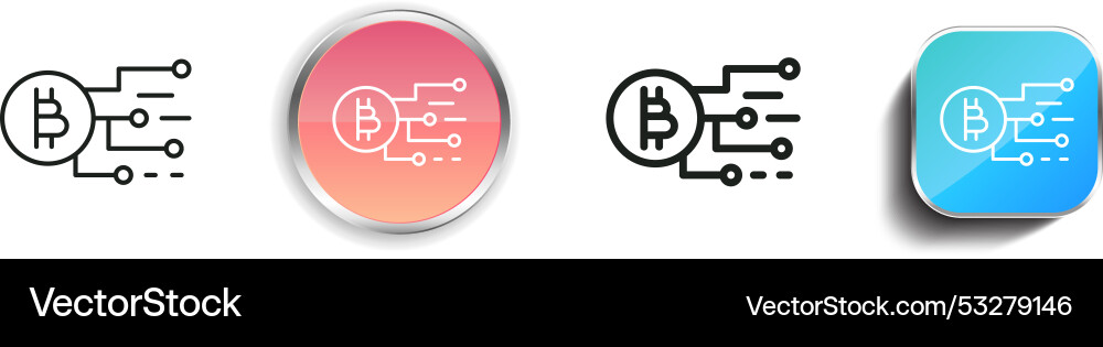 Digital icon thin linear regular and button style vector image