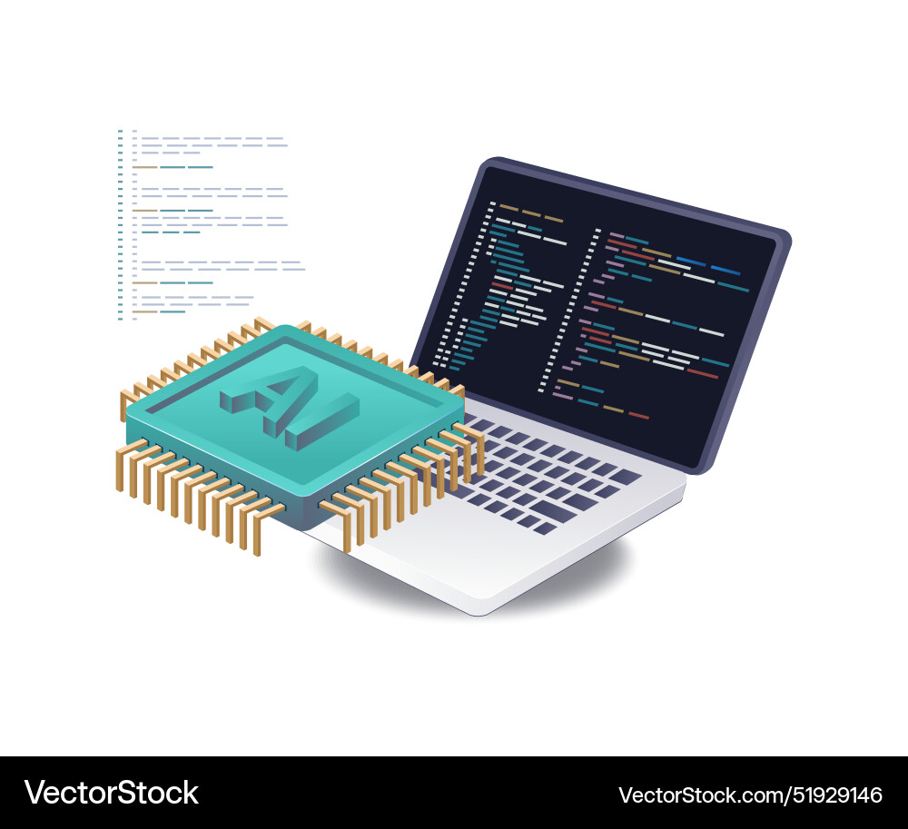 Künstliche Intelligenz in Programmiersprache Künstliche Intelligenz in Programmiersprache vektorbild