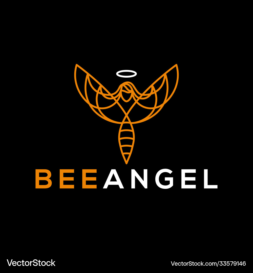 Kreative Umriss Bienen Engel Logo Design Idee Kreative Umriss Bienen Engel Logo Design Idee vektorbild