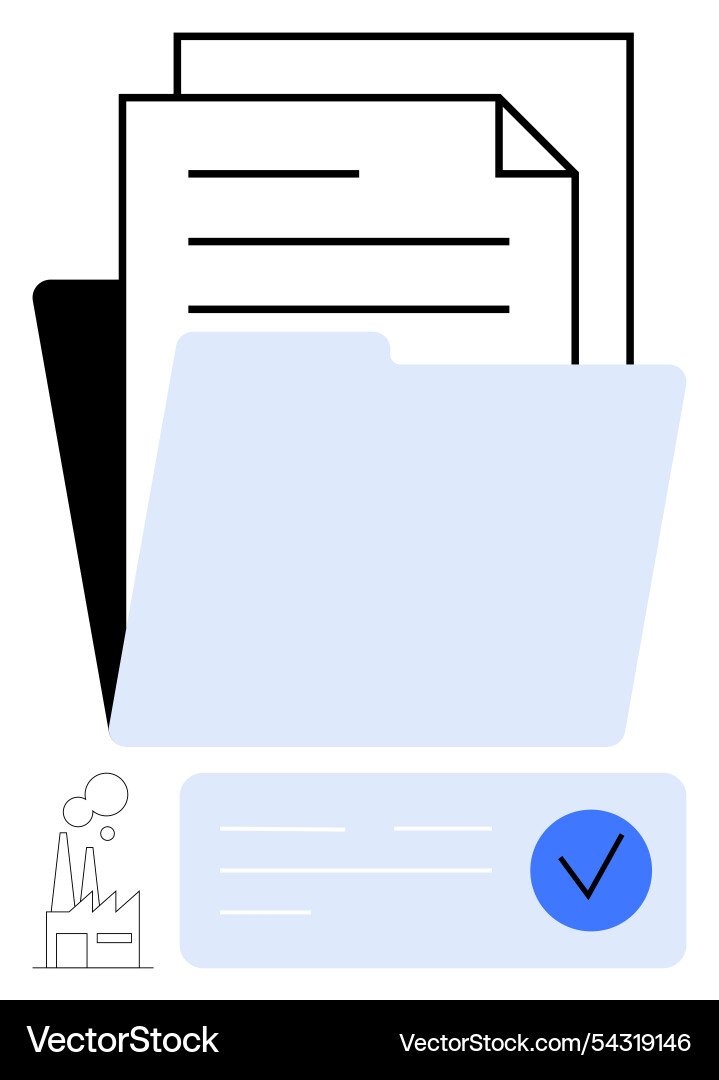 Organized document management with file folders Organized document management with file folders vector image
