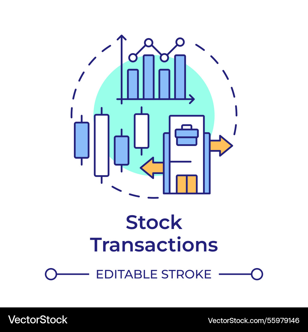 Stock transactions multi color concept icon Stock transactions multi color concept icon vector image