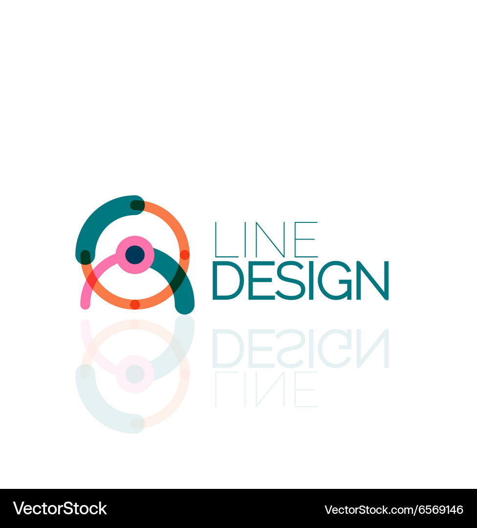 Swirl and circles outline minimal abstract Vector Image
