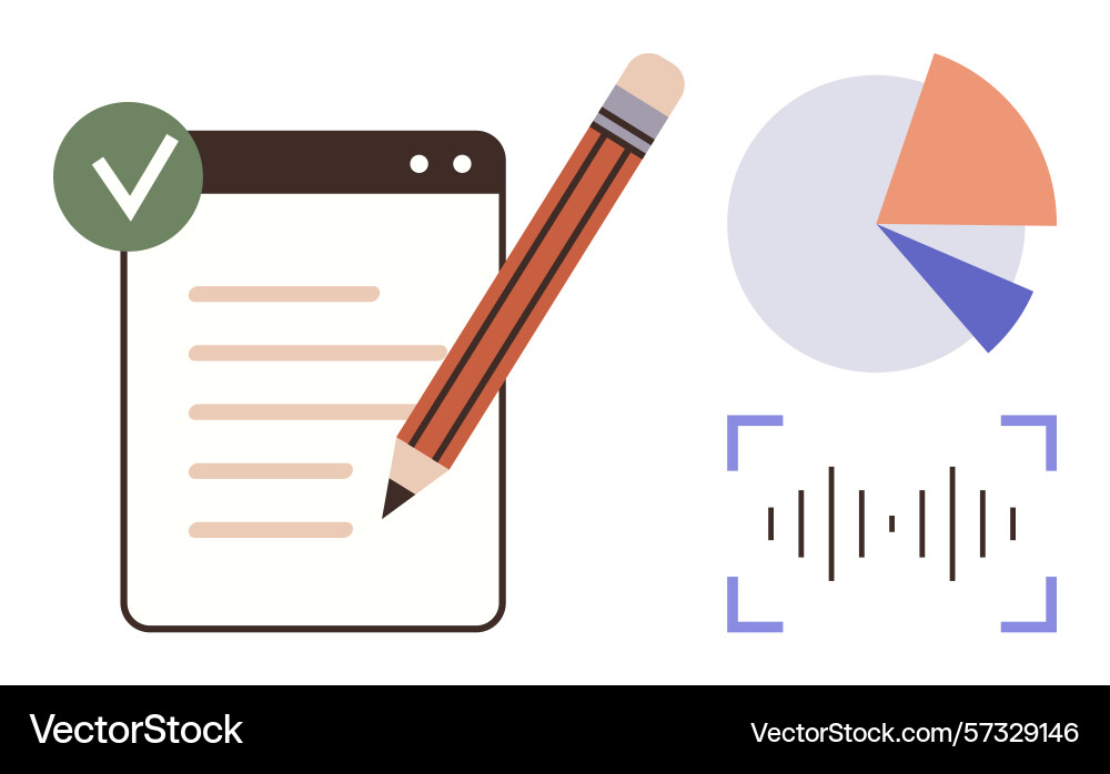 Task management and data analysis with creative Task management and data analysis with creative vector image