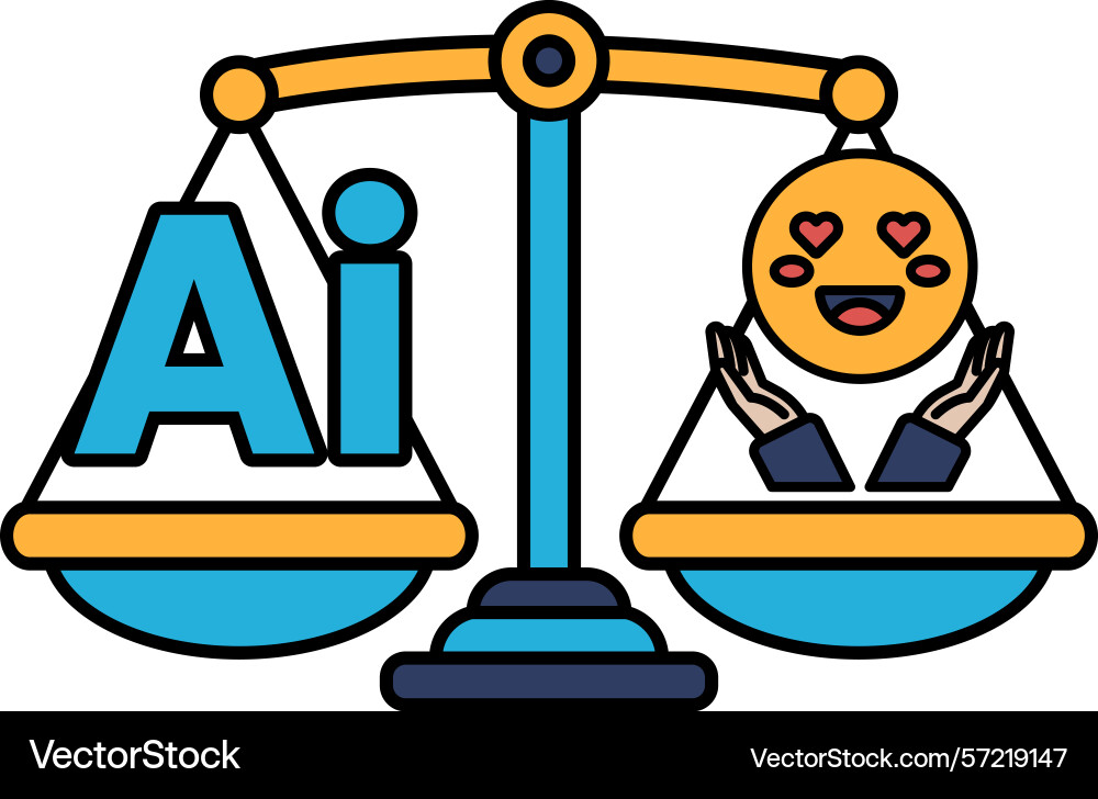 A scale with smiling face on one side A scale with smiling face on one side vector image
