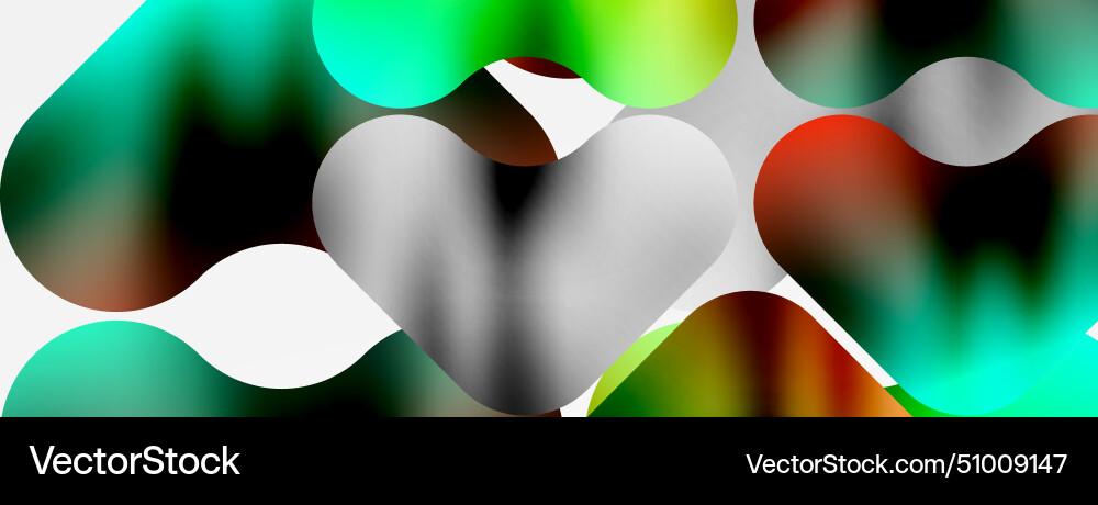 Colorful hearts float in a symmetrical pattern Vector Image