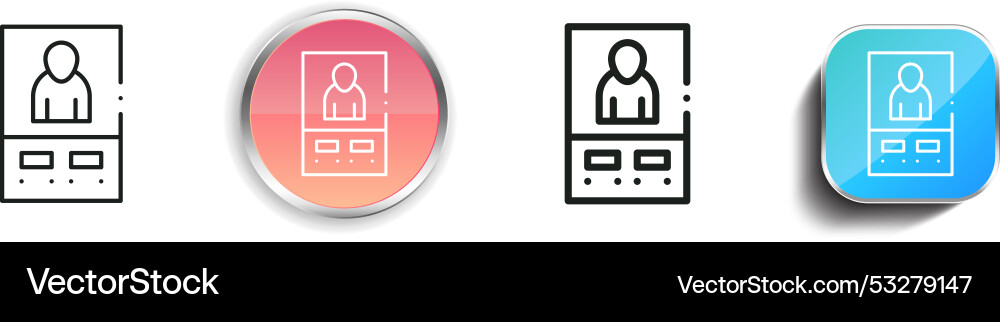 Digital icon thin linear regular and button style vector image