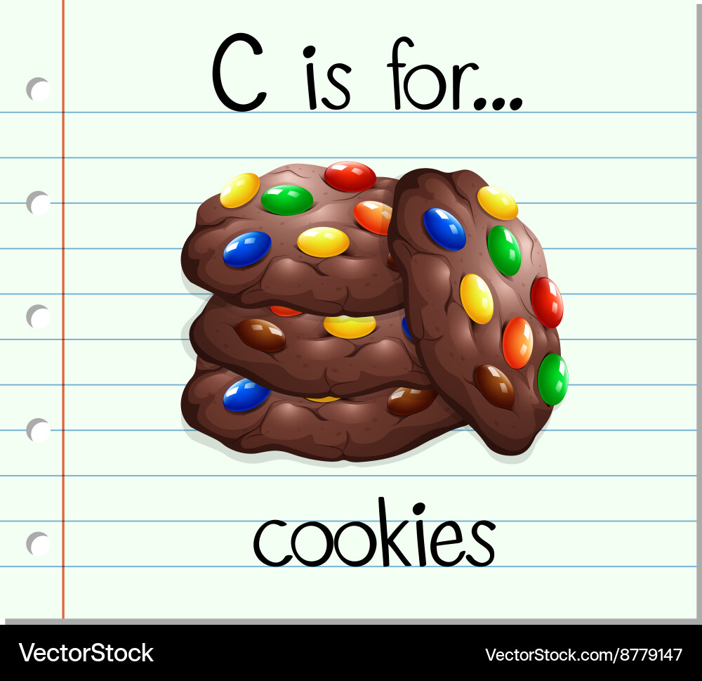 Flashcard alphabet c is for cookies vector image