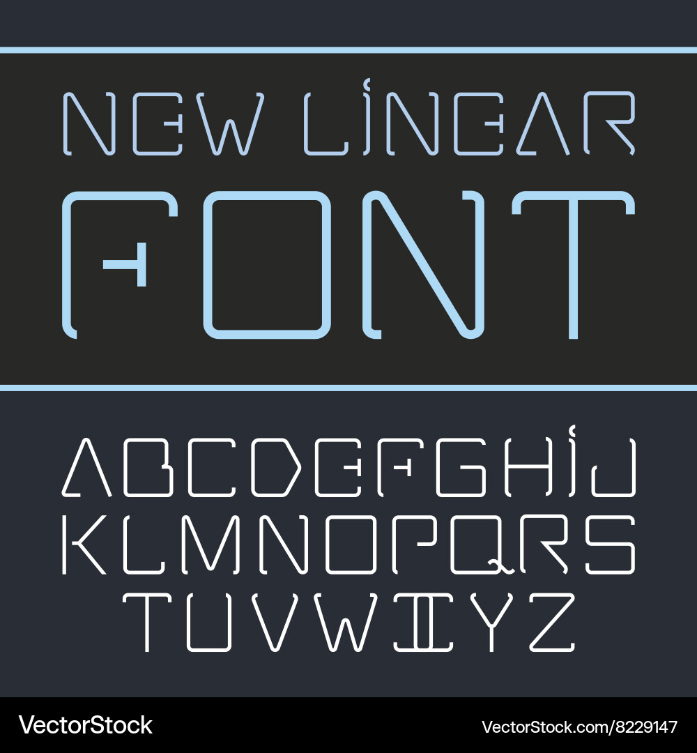 Linear font - simple and minimalistic vector image