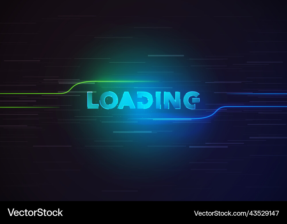 Loading interface with cyber glitch effect Loading interface with cyber glitch effect vector image