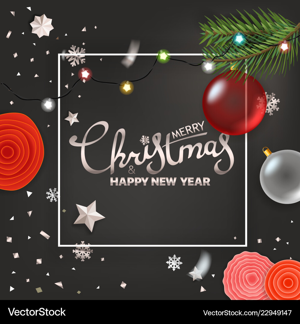 Merry christmas and happy new year greetings Merry christmas and happy new year greetings vector image