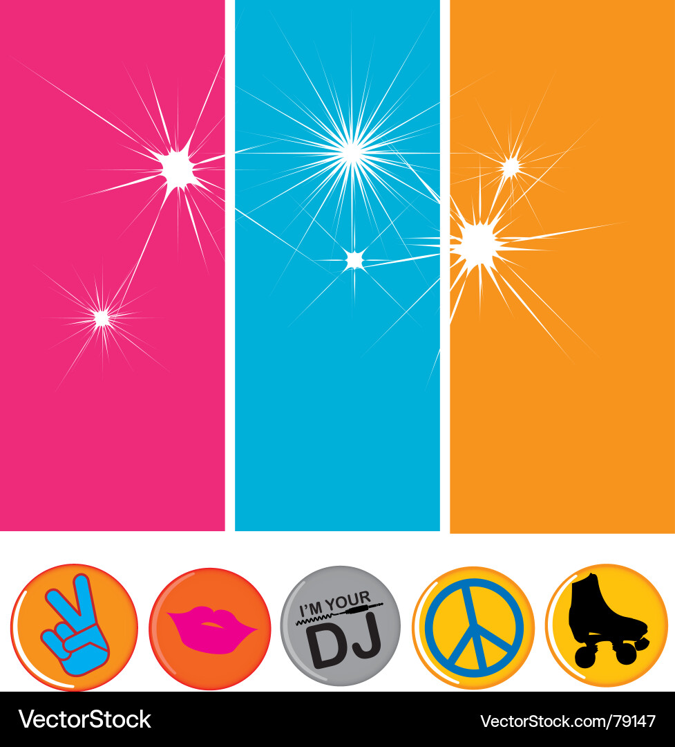Retro Party Vibes Vector Image