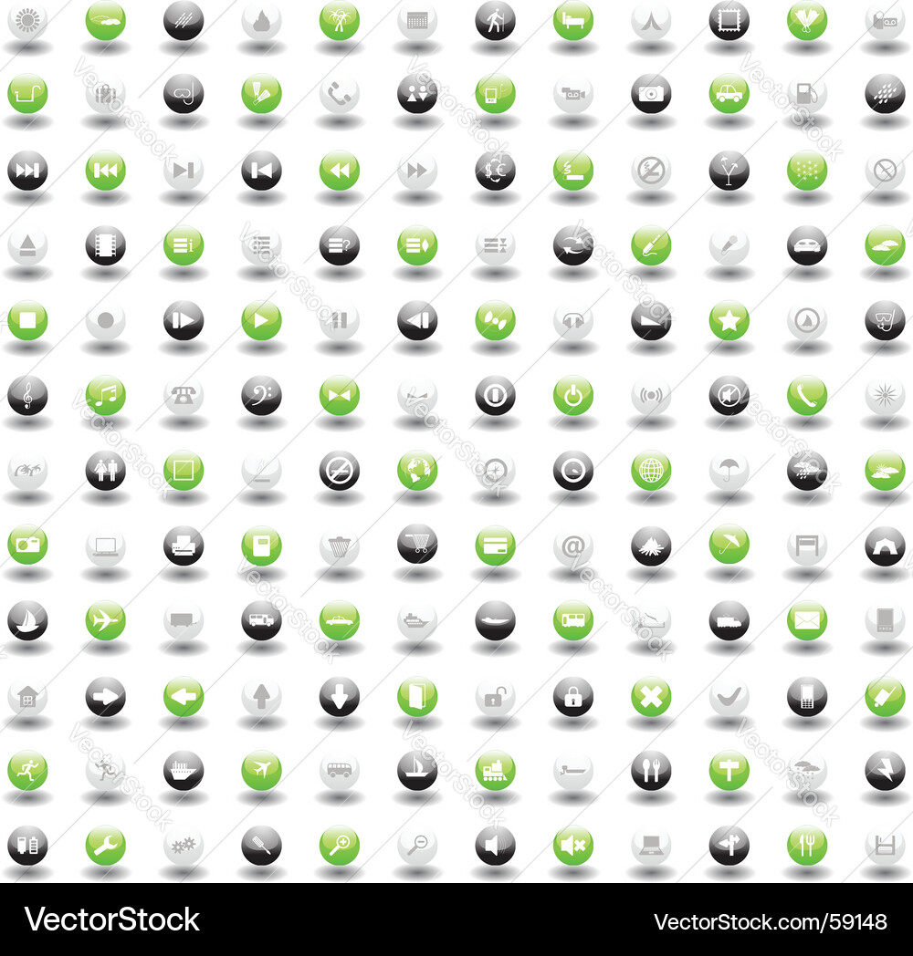 Button Icon Set - Digital Elements vector image