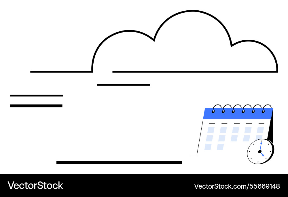 Cloud storage and scheduling concept with calendar Cloud storage and scheduling concept with calendar vector image