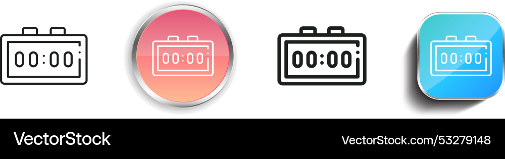 Digital alarm clock icon thin linear regular Vector Image