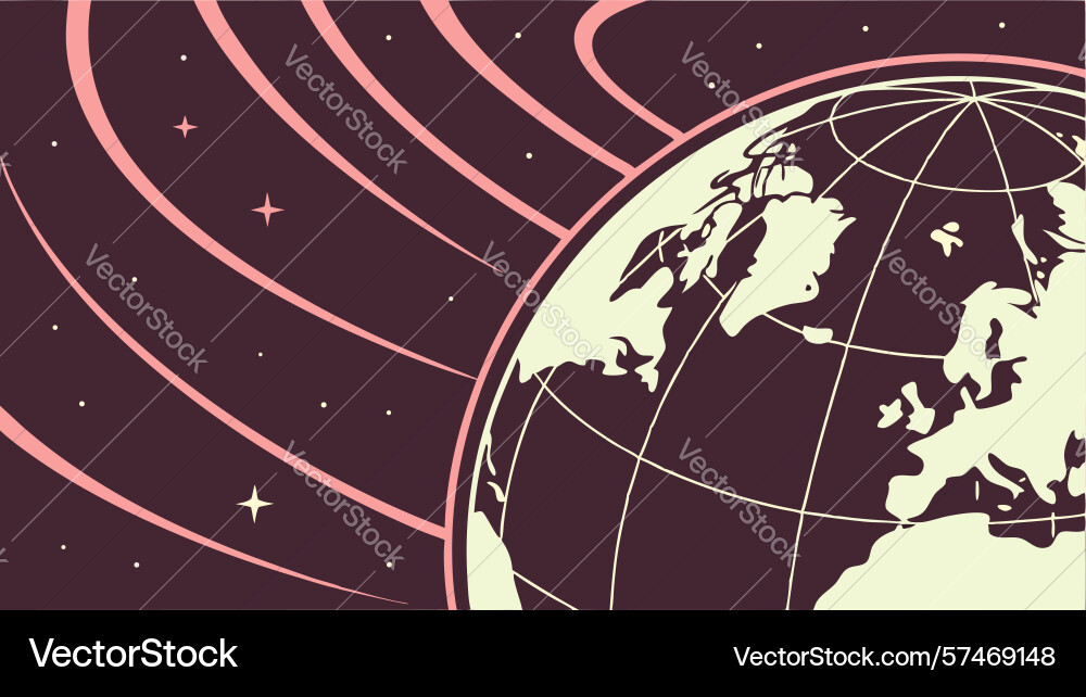 Distorted earth globe with abstract grid pattern vector image