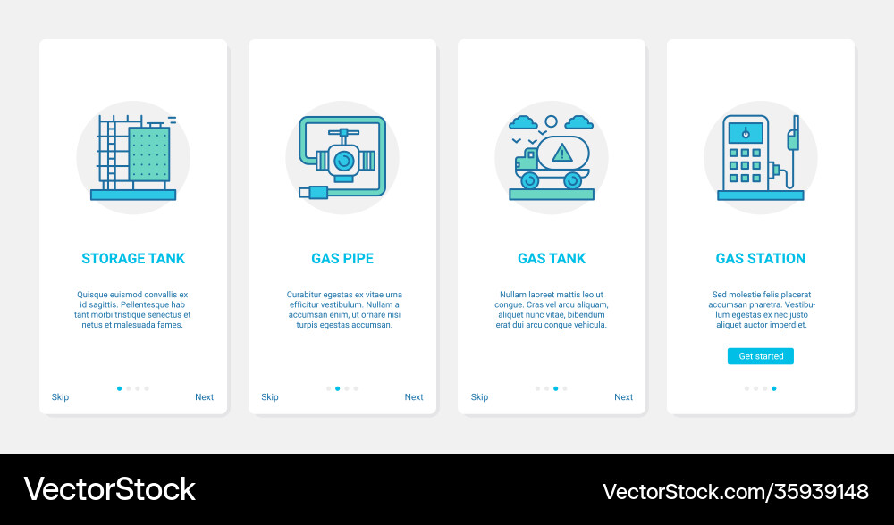 Gas storage transportation line technology ux ui Gas storage transportation line technology ux ui Vector Image